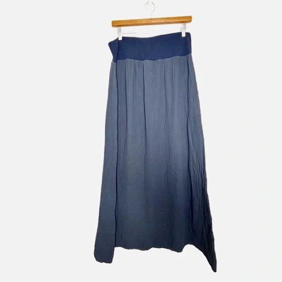 Bryn Walker Blue Cotton Gauze Market Maxi Skirt Size M EUC - Picture 2 of 8